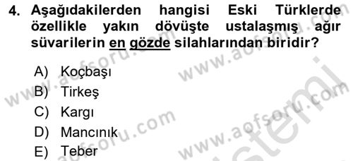 Türk Askeri Teşkilat Tarihi Dersi 2022 - 2023 Yılı Yaz Okulu Sınav Soruları 4. Soru
