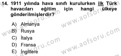 Türk Askeri Teşkilat Tarihi Dersi 2023 - 2024 Yılı (Final) Dönem Sonu Sınav Soruları 14. Soru