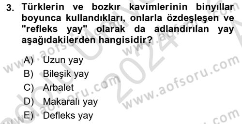 Türk Askeri Teşkilat Tarihi Dersi 2024 - 2025 Yılı (Vize) Ara Sınav Soruları 3. Soru
