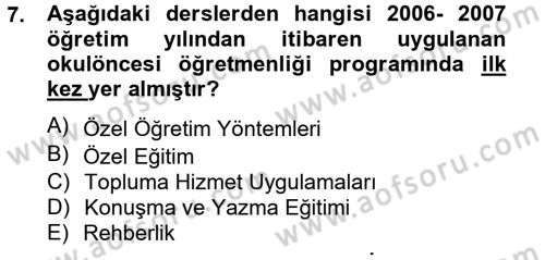 Türk Eğitim Tarihi Dersi 2012 - 2013 Yılı (Vize) Ara Sınavı 7. Soru