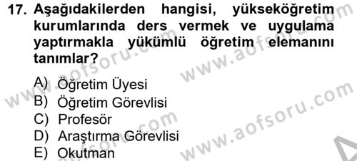 Türk Eğitim Tarihi Dersi 2012 - 2013 Yılı (Final) Dönem Sonu Sınavı 17. Soru