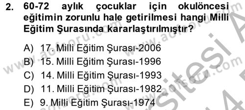 Türk Eğitim Tarihi Dersi 2013 - 2014 Yılı (Final) Dönem Sonu Sınavı 2. Soru