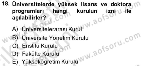 Türk Eğitim Tarihi Dersi 2013 - 2014 Yılı Tek Ders Sınavı 18. Soru