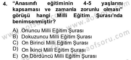 Türk Eğitim Tarihi Dersi 2014 - 2015 Yılı (Vize) Ara Sınavı 4. Soru