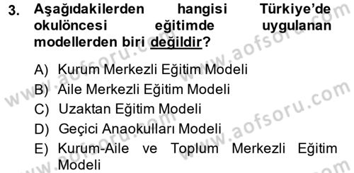 Türk Eğitim Tarihi Dersi 2014 - 2015 Yılı Tek Ders Sınavı 3. Soru