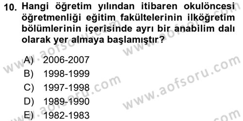 Türk Eğitim Tarihi Dersi 2015 - 2016 Yılı Tek Ders Sınavı 10. Soru