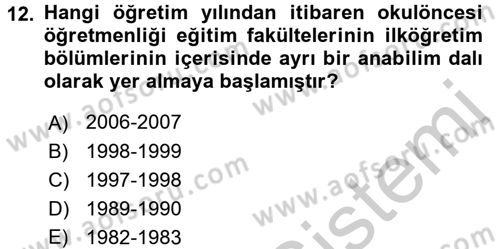 Türk Eğitim Tarihi Dersi 2016 - 2017 Yılı (Vize) Ara Sınavı 12. Soru