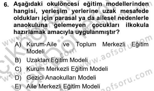 Türk Eğitim Tarihi Dersi 2016 - 2017 Yılı (Vize) Ara Sınavı 6. Soru