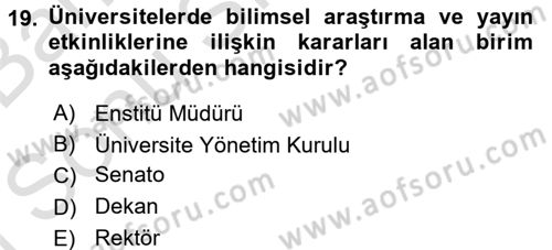 Türk Eğitim Tarihi Dersi 2016 - 2017 Yılı (Final) Dönem Sonu Sınavı 19. Soru