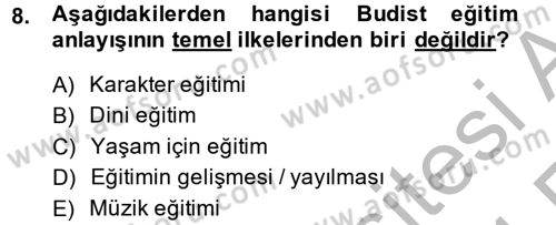 Eğitim Tarihi Dersi 2013 - 2014 Yılı (Vize) Ara Sınav Soruları 8. Soru