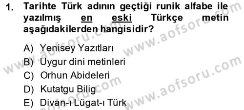 Eğitim Tarihi Dersi 2013 - 2014 Yılı (Final) Dönem Sonu Sınav Soruları 1. Soru