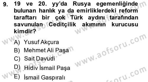 Eğitim Tarihi Dersi 2013 - 2014 Yılı (Final) Dönem Sonu Sınav Soruları 9. Soru