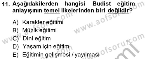 Eğitim Tarihi Dersi 2014 - 2015 Yılı (Vize) Ara Sınav Soruları 11. Soru