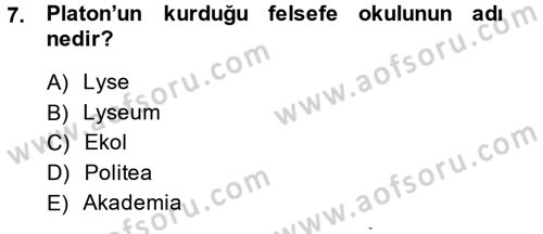 Eğitim Tarihi Dersi 2014 - 2015 Yılı (Vize) Ara Sınav Soruları 7. Soru
