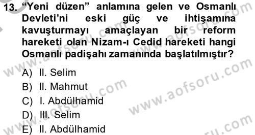 Eğitim Tarihi Dersi 2014 - 2015 Yılı (Final) Dönem Sonu Sınav Soruları 13. Soru