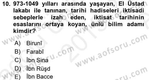 Eğitim Tarihi Dersi 2015 - 2016 Yılı (Vize) Ara Sınav Soruları 10. Soru