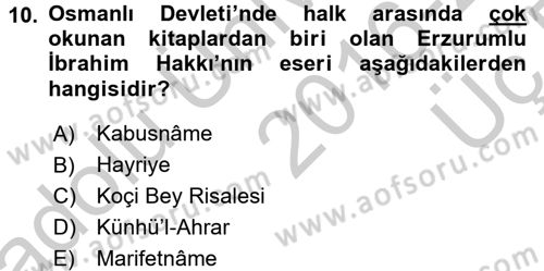 Eğitim Tarihi Dersi 2016 - 2017 Yılı 3 Ders Sınav Soruları 10. Soru