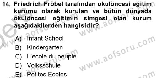 Eğitim Tarihi Dersi 2016 - 2017 Yılı 3 Ders Sınav Soruları 14. Soru