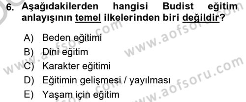 Eğitim Tarihi Dersi 2016 - 2017 Yılı 3 Ders Sınav Soruları 6. Soru