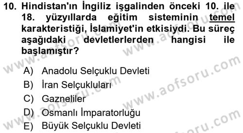 Eğitim Tarihi Dersi 2016 - 2017 Yılı (Vize) Ara Sınav Soruları 10. Soru