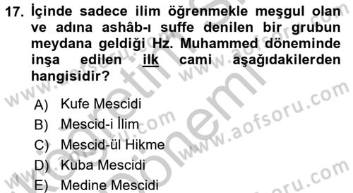 Eğitim Tarihi Dersi 2016 - 2017 Yılı (Vize) Ara Sınav Soruları 17. Soru