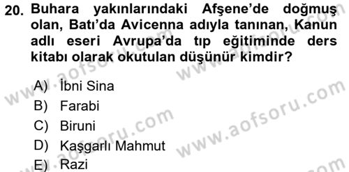 Eğitim Tarihi Dersi 2016 - 2017 Yılı (Vize) Ara Sınav Soruları 20. Soru
