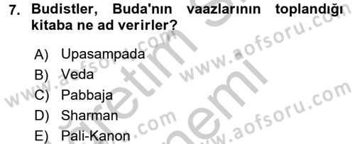 Eğitim Tarihi Dersi 2016 - 2017 Yılı (Vize) Ara Sınav Soruları 7. Soru