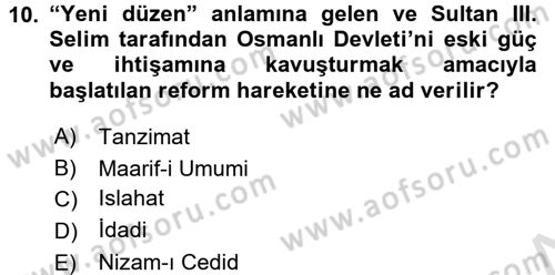 Eğitim Tarihi Dersi 2016 - 2017 Yılı (Final) Dönem Sonu Sınav Soruları 10. Soru