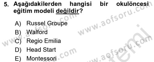 Eğitim Tarihi Dersi 2016 - 2017 Yılı (Final) Dönem Sonu Sınav Soruları 5. Soru