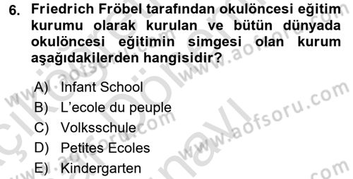 Eğitim Tarihi Dersi 2016 - 2017 Yılı (Final) Dönem Sonu Sınav Soruları 6. Soru