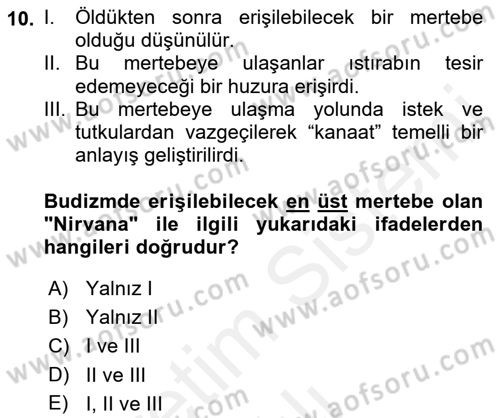 Eğitim Tarihi Dersi 2018 - 2019 Yılı (Vize) Ara Sınav Soruları 10. Soru