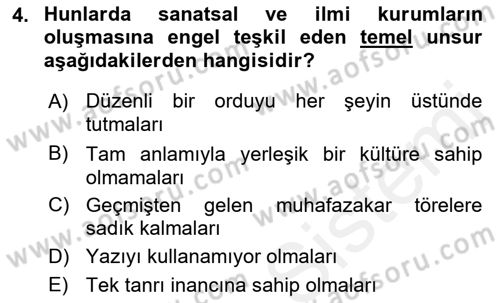 Eğitim Tarihi Dersi 2018 - 2019 Yılı (Vize) Ara Sınav Soruları 4. Soru