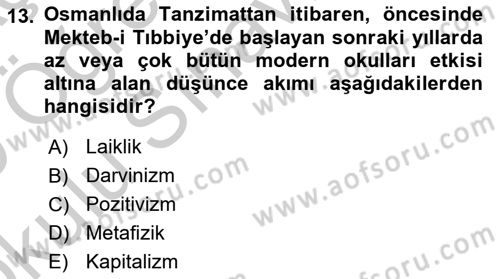 Eğitim Tarihi Dersi 2018 - 2019 Yılı Yaz Okulu Sınav Soruları 13. Soru