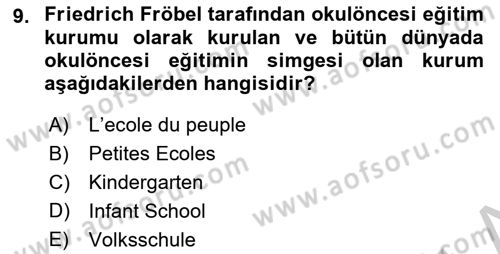 Eğitim Tarihi Dersi 2018 - 2019 Yılı Yaz Okulu Sınav Soruları 9. Soru