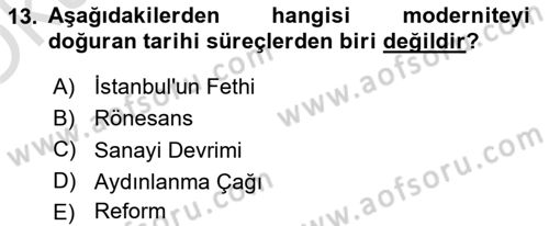 Eğitim Tarihi Dersi 2020 - 2021 Yılı Yaz Okulu Sınav Soruları 13. Soru
