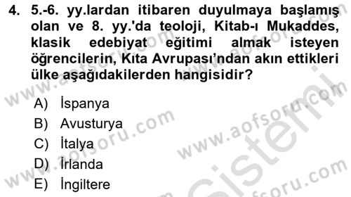 Eğitim Tarihi Dersi 2020 - 2021 Yılı Yaz Okulu Sınav Soruları 4. Soru