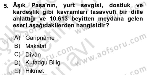 Eğitim Tarihi Dersi 2020 - 2021 Yılı Yaz Okulu Sınav Soruları 5. Soru