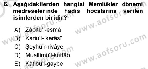 Eğitim Tarihi Dersi 2020 - 2021 Yılı Yaz Okulu Sınav Soruları 6. Soru