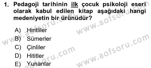 Eğitim Tarihi Dersi 2021 - 2022 Yılı (Vize) Ara Sınavı 1. Soru