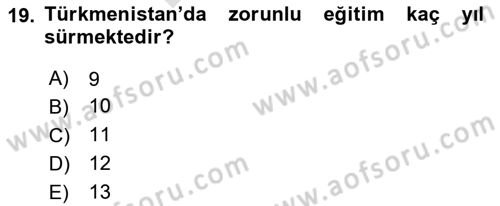 Eğitim Tarihi Dersi 2022 - 2023 Yılı (Final) Dönem Sonu Sınav Soruları 19. Soru