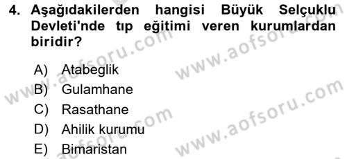 Eğitim Tarihi Dersi 2022 - 2023 Yılı (Final) Dönem Sonu Sınav Soruları 4. Soru