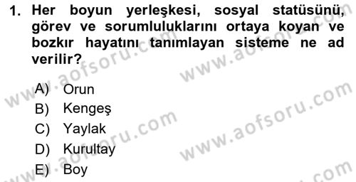 Eğitim Tarihi Dersi 2023 - 2024 Yılı (Vize) Ara Sınav Soruları 1. Soru