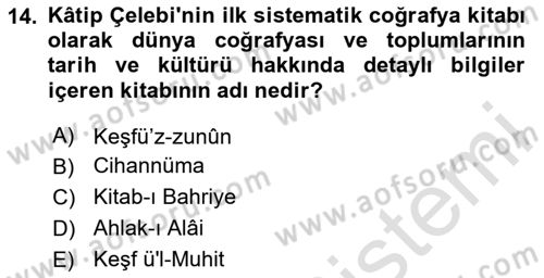 Eğitim Tarihi Dersi 2023 - 2024 Yılı (Vize) Ara Sınav Soruları 14. Soru
