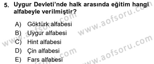 Eğitim Tarihi Dersi 2023 - 2024 Yılı (Vize) Ara Sınav Soruları 5. Soru