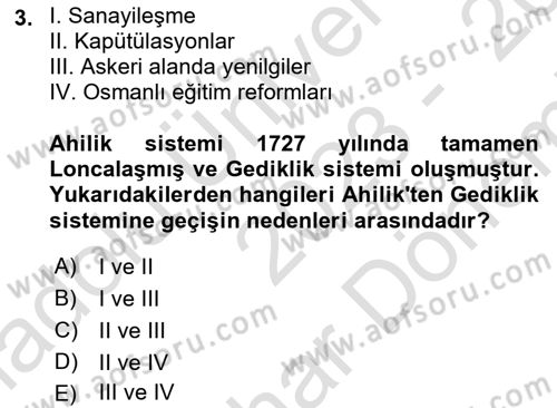 Eğitim Tarihi Dersi 2023 - 2024 Yılı (Final) Dönem Sonu Sınav Soruları 3. Soru