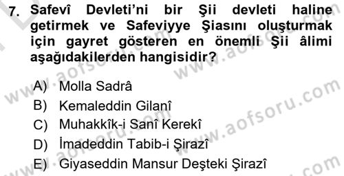 Eğitim Tarihi Dersi 2023 - 2024 Yılı (Final) Dönem Sonu Sınav Soruları 7. Soru