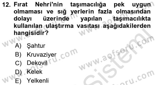 Birinci Dünya Savaşı’nda Türk Cepheleri Dersi 2021 - 2022 Yılı Yaz Okulu Sınav Soruları 12. Soru