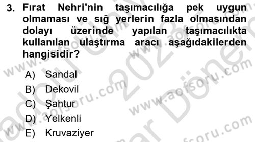 Birinci Dünya Savaşı’nda Türk Cepheleri Dersi 2023 - 2024 Yılı (Final) Dönem Sonu Sınav Soruları 3. Soru