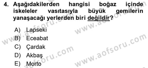 Birinci Dünya Savaşı’nda Türk Cepheleri Dersi 2023 - 2024 Yılı (Final) Dönem Sonu Sınav Soruları 4. Soru