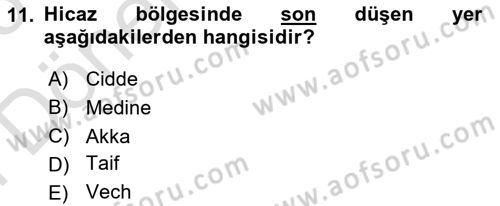 Birinci Dünya Savaşı’nda Türk Cepheleri Dersi 2024 - 2025 Yılı (Final) Dönem Sonu Sınav Soruları 11. Soru